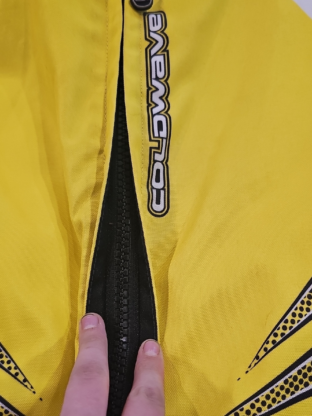 Yellow, White And Black Snowmobile Jacket - Picture 6 of 10